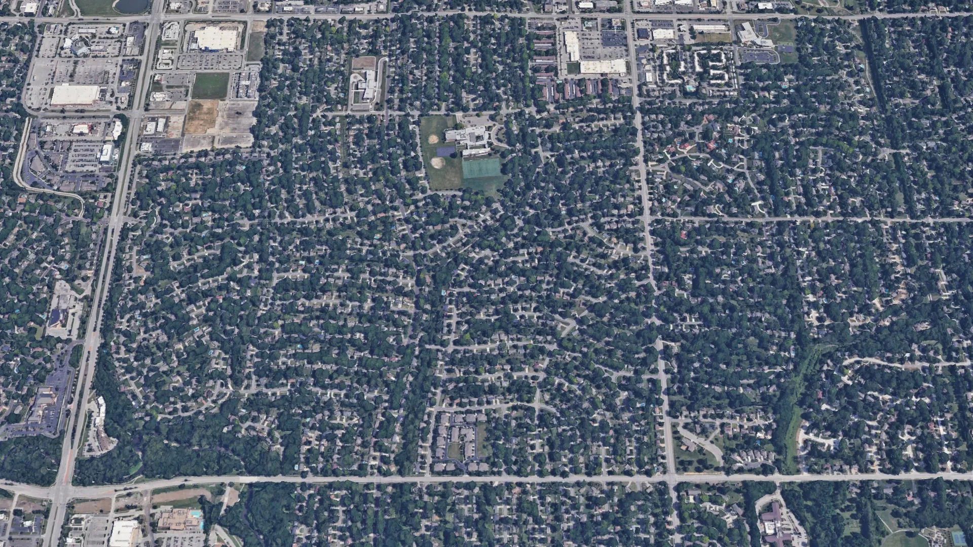 Nall Hills, Overland Park, Kansas: from above